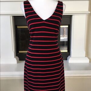 banana republic navy and red sheath dress